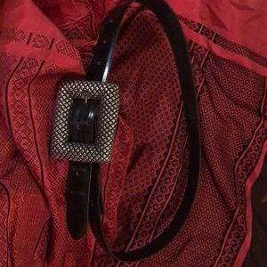 Parisian designer belt : large geo-diamond buckle